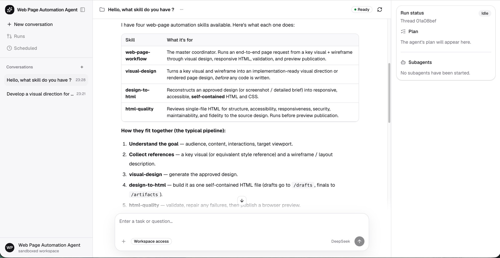Placeholder for the Deep Agents web automation interface
